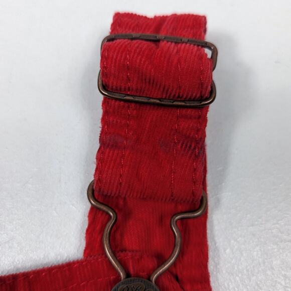 Oshkosh Bgosh Skirtall Girls Size 2T Red Corduroy Flower Tulle Overalls Dress - Picture 5 of 6